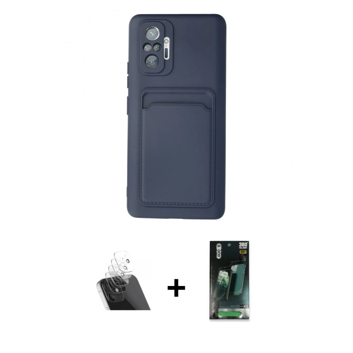 MARSİLYAN™- Redmi Note 10 Pro Kılıf Vadi Çizgi Prime - Şeffaf 360 Full Body Arka Koruyucu + Kamera Lens Koruma Cam - SF