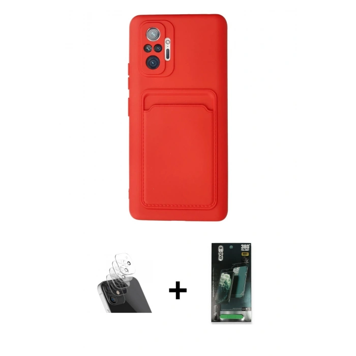 MARSİLYAN™- Redmi Note 10 Pro Kılıf Vadi Çizgi Prime - Şeffaf 360 Full Body Arka Koruyucu + Kamera Lens Koruma Cam - SF