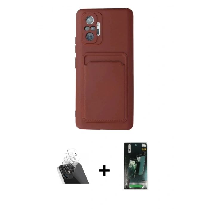 MARSİLYAN™- Redmi Note 10 Pro Kılıf Vadi Çizgi Prime - Şeffaf 360 Full Body Arka Koruyucu + Kamera Lens Koruma Cam - SF