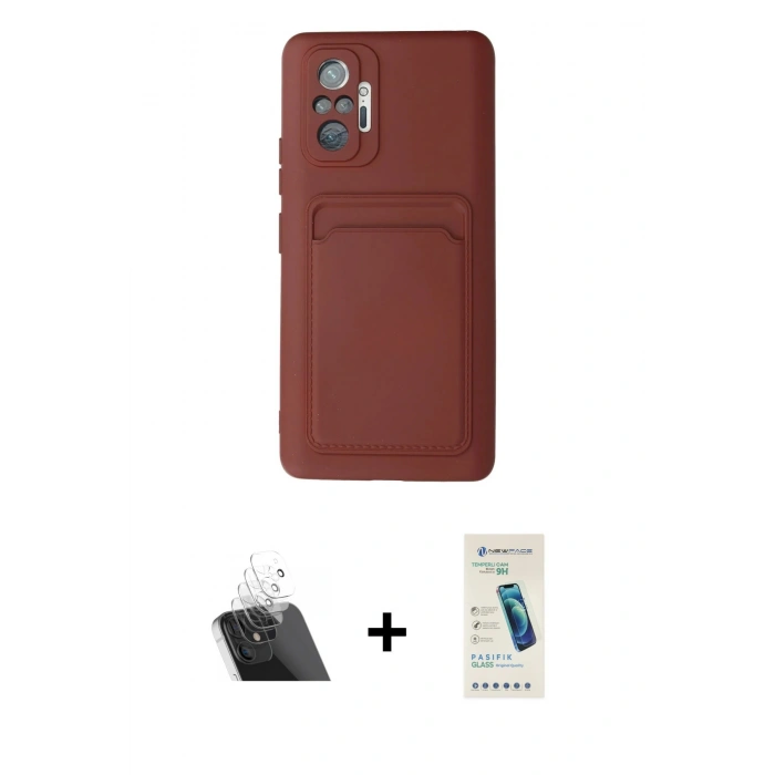 MARSİLYAN™- Redmi Note 10 Pro Kılıf Vadi Çizgi Prime - Şeffaf Pasifik Cam Ekran Koruyucu + Kamera Lens Koruma Cam - SF