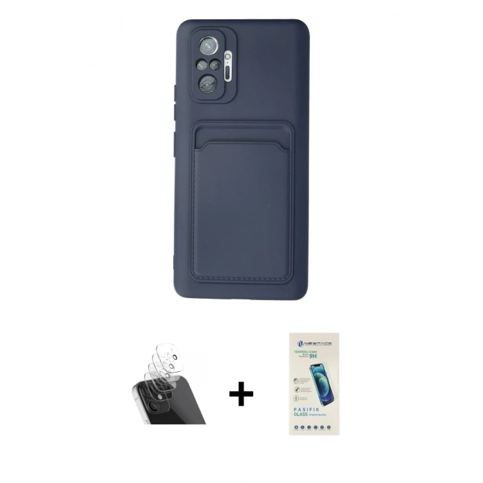 MARSİLYAN™- Redmi Note 10 Pro Kılıf Vadi Çizgi Prime - Şeffaf Pasifik Cam Ekran Koruyucu + Kamera Lens Koruma Cam - SF