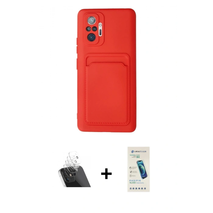 MARSİLYAN™- Redmi Note 10 Pro Kılıf Vadi Çizgi Prime - Şeffaf Pasifik Cam Ekran Koruyucu + Kamera Lens Koruma Cam - SF