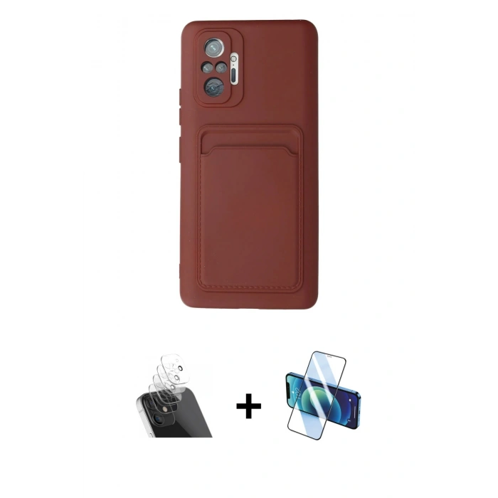 MARSİLYAN™- Redmi Note 10 Pro Kılıf Vadi Çizgi Prime - Siyah 3D Antistatik Cam Ekran Koruyucu + Şeffaf Kamera Lens Koruma Cam