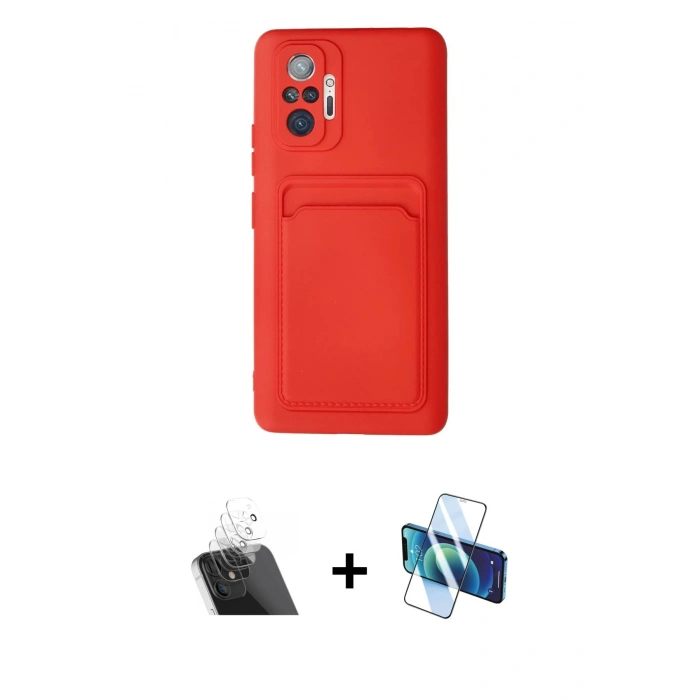 MARSİLYAN™- Redmi Note 10 Pro Kılıf Vadi Çizgi Prime - Siyah 3D Antistatik Cam Ekran Koruyucu + Şeffaf Kamera Lens Koruma Cam