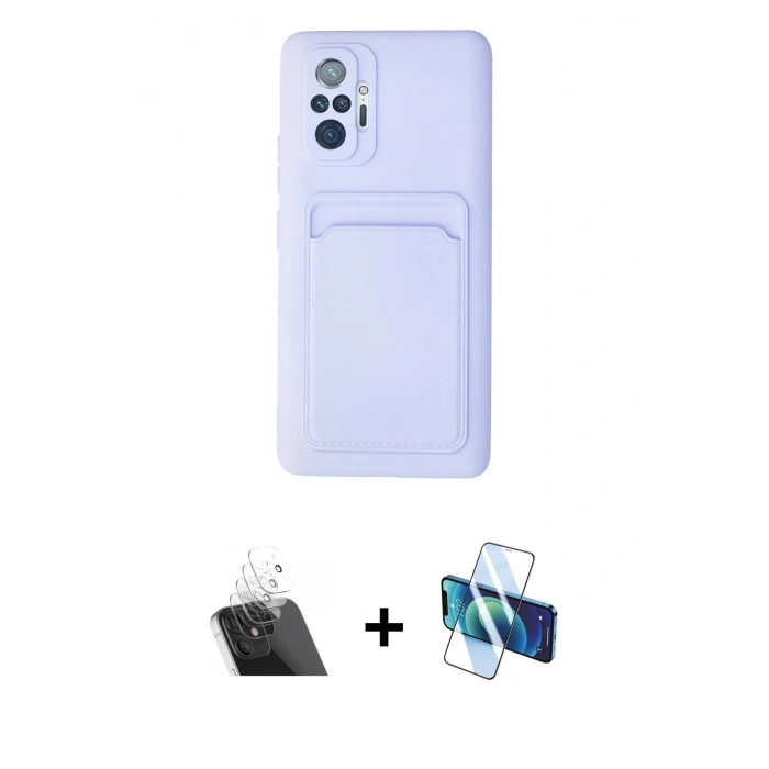 MARSİLYAN™- Redmi Note 10 Pro Kılıf Vadi Çizgi Prime - Siyah 3D Antistatik Cam Ekran Koruyucu + Şeffaf Kamera Lens Koruma Cam