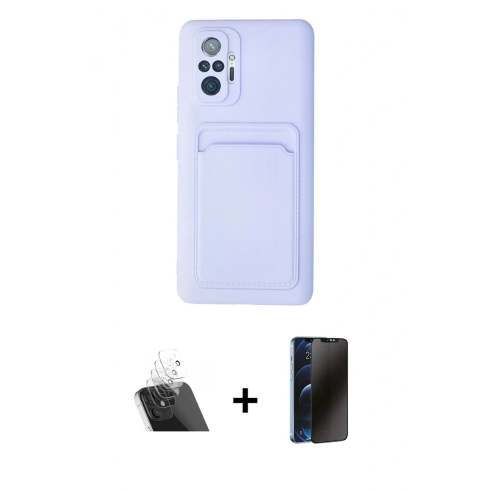 MARSİLYAN™- Redmi Note 10 Pro Kılıf Vadi Çizgi Prime - Siyah 3D Antistatik Hayalet Cam Ekran Koruyucu + Kamera Lens Koruma Cam - SF