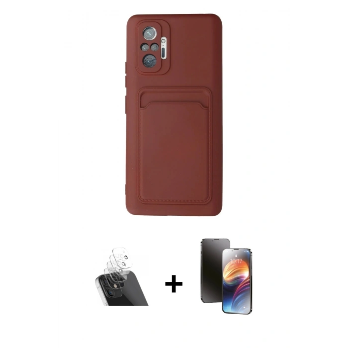 MARSİLYAN™- Redmi Note 10 Pro Kılıf Vadi Çizgi Prime - Siyah 3D Antistatik Mat Seramik Nano Ekran Koruyucu + Kamera Lens Koruma Cam - SF