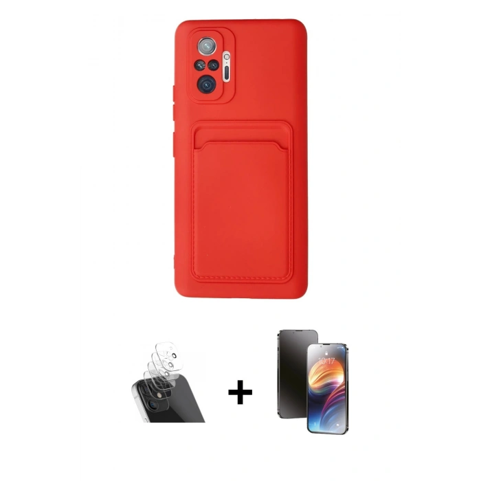 MARSİLYAN™- Redmi Note 10 Pro Kılıf Vadi Çizgi Prime - Siyah 3D Antistatik Mat Seramik Nano Ekran Koruyucu + Kamera Lens Koruma Cam - SF