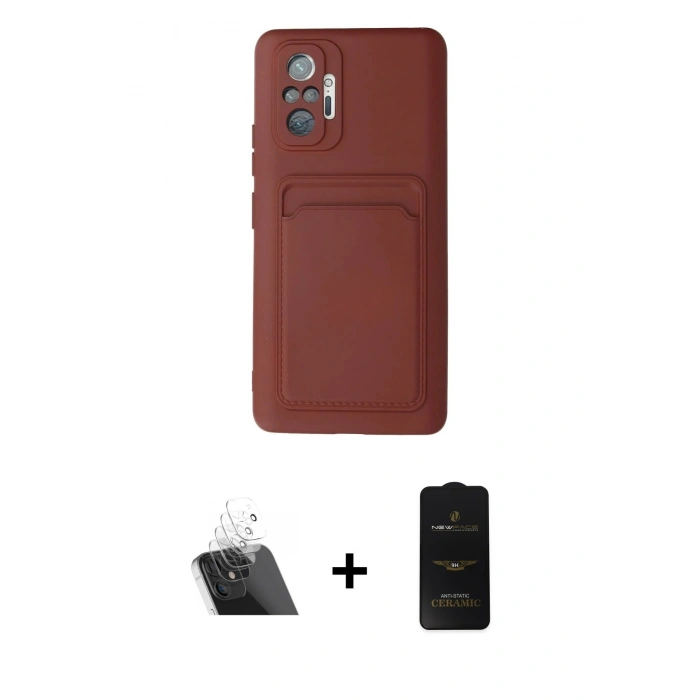 MARSİLYAN™- Redmi Note 10 Pro Kılıf Vadi Çizgi Prime - Siyah 6D Antistatik Mat Seramik Hayalet Nano Ekran Koruyucu + Kamera Lens Koruma Cam - SF