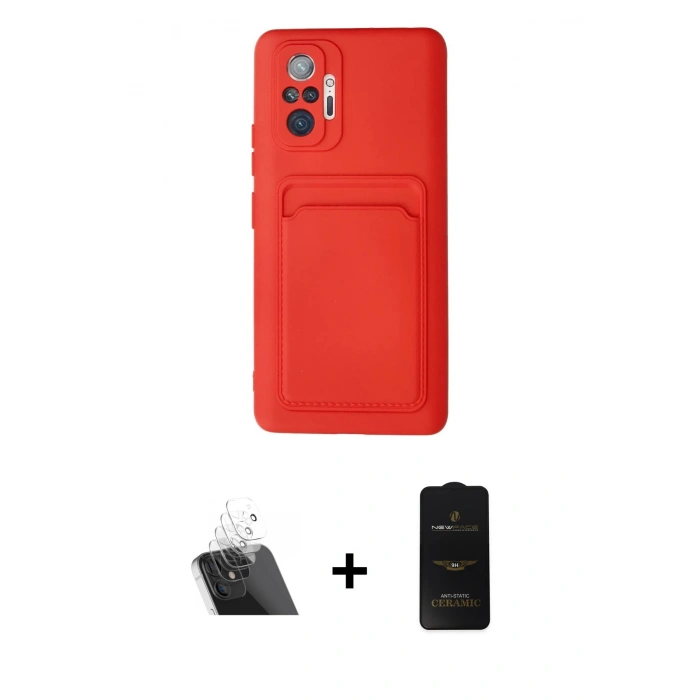 MARSİLYAN™- Redmi Note 10 Pro Kılıf Vadi Çizgi Prime - Siyah 6D Antistatik Mat Seramik Hayalet Nano Ekran Koruyucu + Kamera Lens Koruma Cam - SF