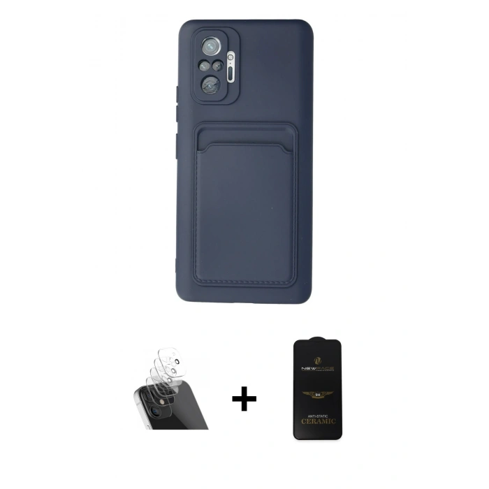 MARSİLYAN™- Redmi Note 10 Pro Kılıf Vadi Çizgi Prime - Siyah 6D Antistatik Mat Seramik Hayalet Nano Ekran Koruyucu + Kamera Lens Koruma Cam - SF