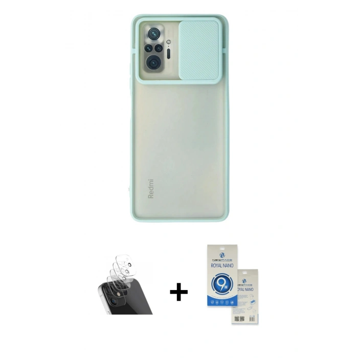 MARSİLYAN™- Redmi Note 10 Pro Kılıf Vadi Çizgi - Şeffaf Royal Nano Ekran Koruyucu + Kamera Lens Koruma Cam - SF