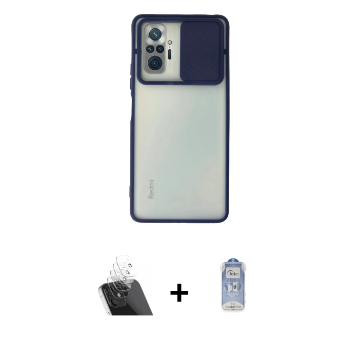 MARSİLYAN™- Redmi Note 10 Pro Kılıf Vadi Çizgi - Siyah Joko Magic 5D Cam + Kamera Lens Koruma Cam - SF