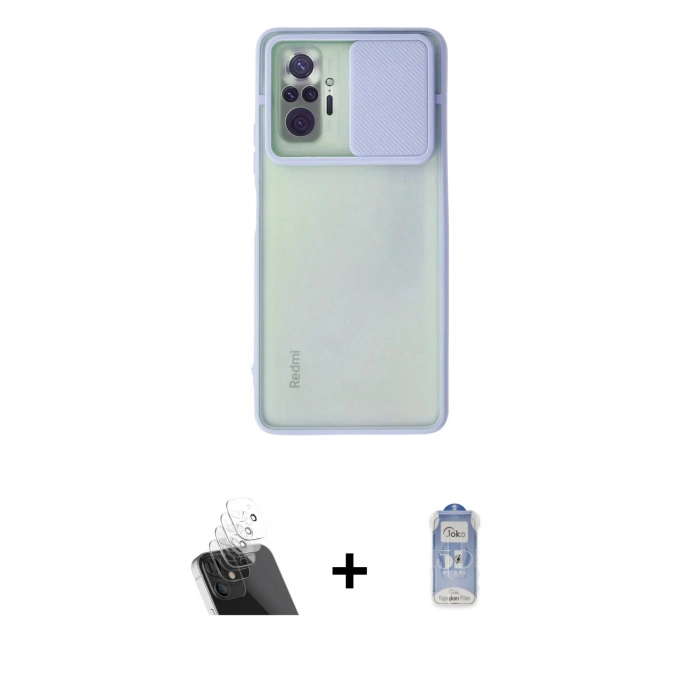MARSİLYAN™- Redmi Note 10 Pro Kılıf Vadi Çizgi - Siyah Joko Magic 5D Cam + Kamera Lens Koruma Cam - SF