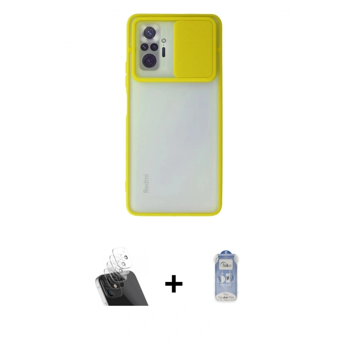 MARSİLYAN™- Redmi Note 10 Pro Kılıf Vadi Çizgi - Siyah Joko Magic 5D Cam + Kamera Lens Koruma Cam - SF