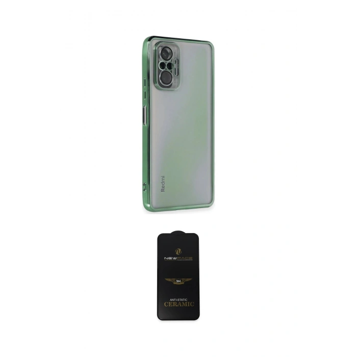 MARSİLYAN™- Redmi Note 10 Pro Kılıf Vadi Minimal - Siyah 6D Antistatik Mat Seramik Hayalet Nano Ekran Koruyucu