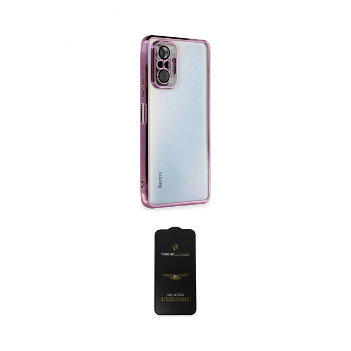 MARSİLYAN™- Redmi Note 10 Pro Kılıf Vadi Minimal - Siyah 6D Antistatik Mat Seramik Hayalet Nano Ekran Koruyucu