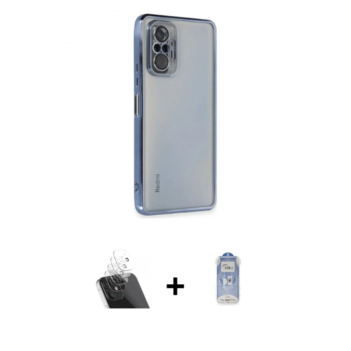 MARSİLYAN™- Redmi Note 10 Pro Kılıf Vadi Minimal - Siyah Joko Magic 5D Cam + Kamera Lens Koruma Cam - SF