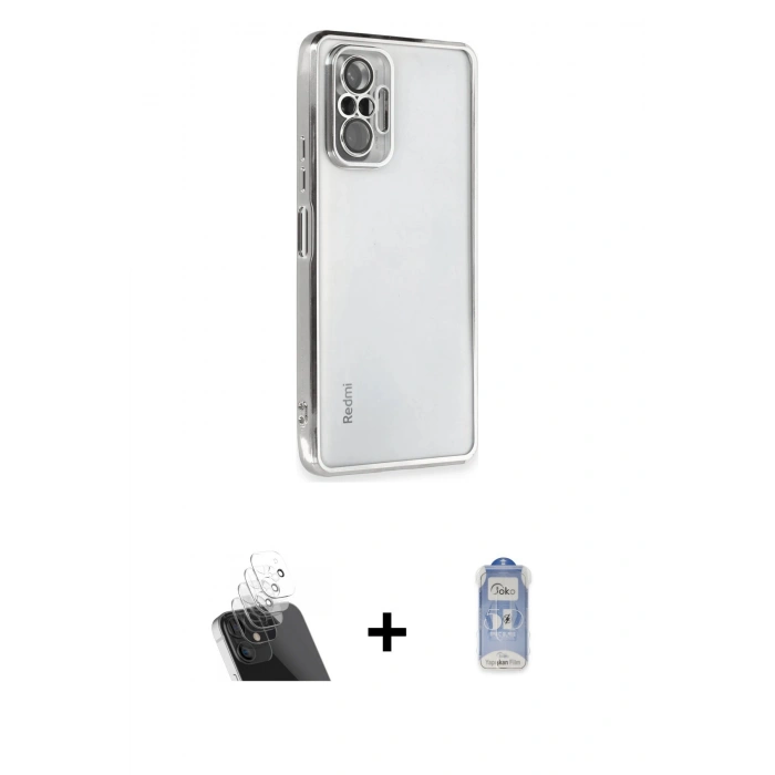 MARSİLYAN™- Redmi Note 10 Pro Kılıf Vadi Minimal - Siyah Joko Magic 5D Cam + Kamera Lens Koruma Cam - SF