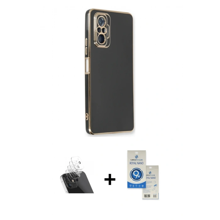 MARSİLYAN™- Redmi Note 10 Pro Kılıf Yankı Serisi - Şeffaf Royal Nano Ekran Koruyucu + Şeffaf Kamera Lens Koruma Cam
