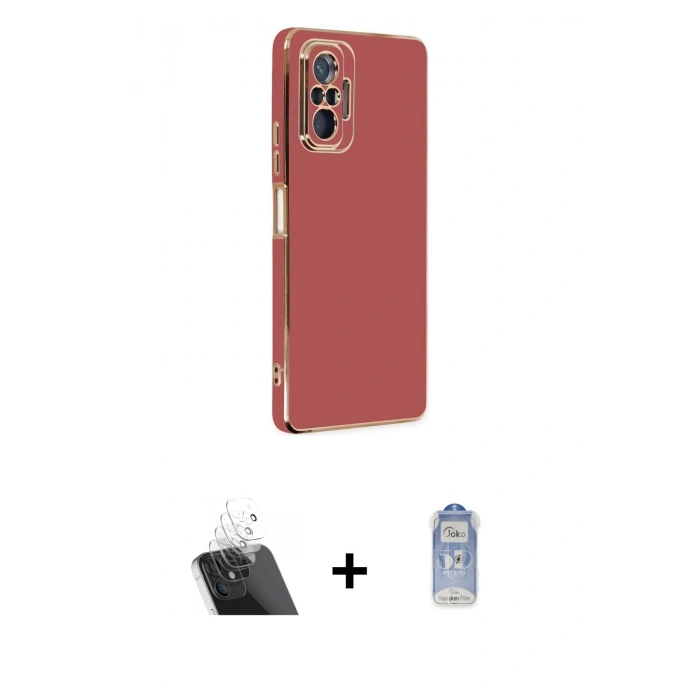 MARSİLYAN™- Redmi Note 10 Pro Kılıf Yankı Serisi - Siyah Joko Magic 5D Cam + Kamera Lens Koruma Cam - SF