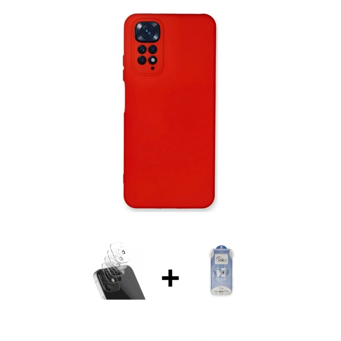 MARSİLYAN™- Redmi Note 11 Kılıf Ahenk Serisi - Siyah Joko Magic 5D Cam + Kamera Lens Koruma Cam - SF