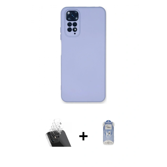 MARSİLYAN™- Redmi Note 11 Kılıf Ahenk Serisi - Siyah Joko Magic 5D Cam + Kamera Lens Koruma Cam - SF