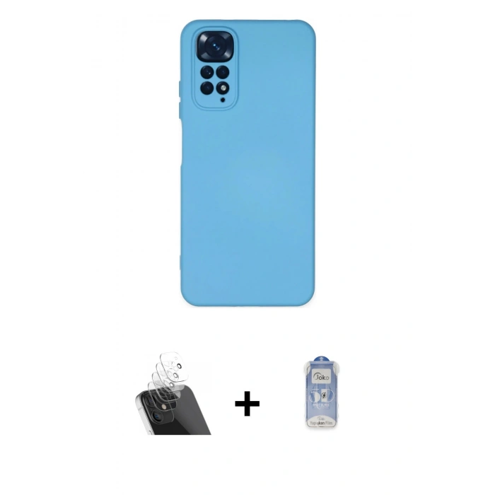 MARSİLYAN™- Redmi Note 11 Kılıf Ahenk Serisi - Siyah Joko Magic 5D Cam + Kamera Lens Koruma Cam - SF