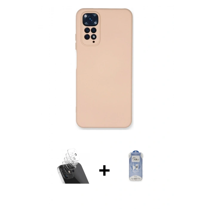 MARSİLYAN™- Redmi Note 11 Kılıf Ahenk Serisi - Siyah Joko Magic 5D Cam + Kamera Lens Koruma Cam - SF