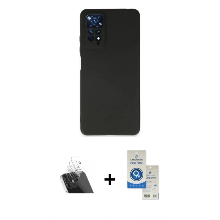 MARSİLYAN™- Redmi Note 11 Kılıf Kozmos Yansıma Özel Seri - Şeffaf Royal Nano Ekran Koruyucu + Kamera Lens Koruma Cam - SF