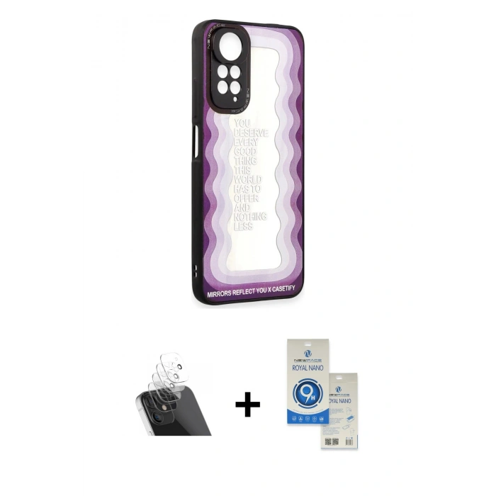 MARSİLYAN™- Redmi Note 11 Kılıf Odak Klasik Serisi - Şeffaf Royal Nano Ekran Koruyucu + Kamera Lens Koruma Cam - SF