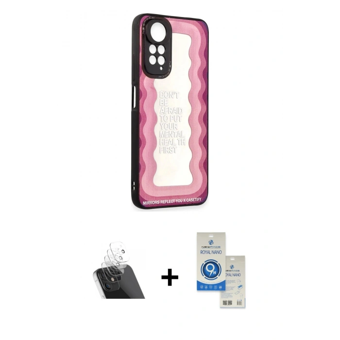 MARSİLYAN™- Redmi Note 11 Kılıf Odak Klasik Serisi - Şeffaf Royal Nano Ekran Koruyucu + Kamera Lens Koruma Cam - SF