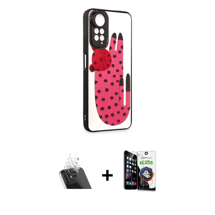 MARSİLYAN™- Redmi Note 11 Kılıf Odak Klasik Serisi - Şeffaf Temperli Cam Ekran Koruyucu + Kamera Lens Koruma Cam - SF