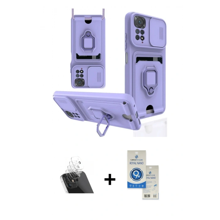 MARSİLYAN™- Redmi Note 11 Kılıf Vadi Form Prime - Şeffaf Royal Nano Ekran Koruyucu + Kamera Lens Koruma Cam - SF