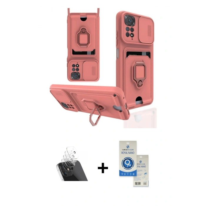 MARSİLYAN™- Redmi Note 11 Kılıf Vadi Form Prime - Şeffaf Royal Nano Ekran Koruyucu + Kamera Lens Koruma Cam - SF