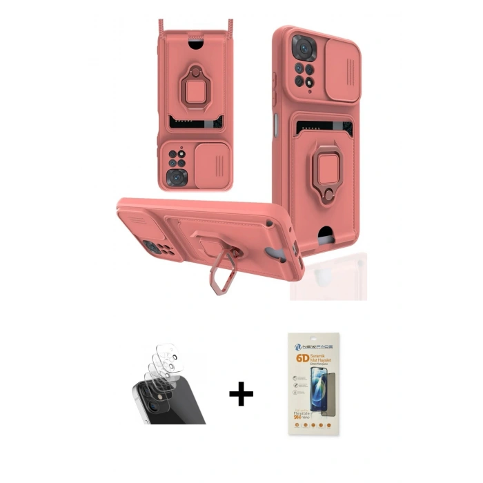MARSİLYAN™- Redmi Note 11 Kılıf Vadi Form Prime - Siyah 6D Mat Seramik Hayalet Nano Ekran Koruyucu + Kamera Lens Koruma Cam - SF