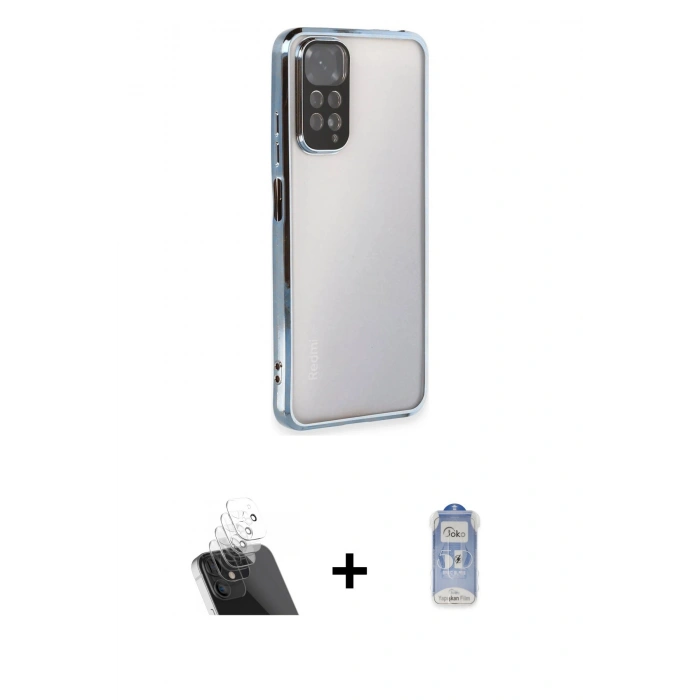 MARSİLYAN™- Redmi Note 11 Kılıf Vadi Minimal - Siyah Joko Magic 5D Cam + Kamera Lens Koruma Cam - SF