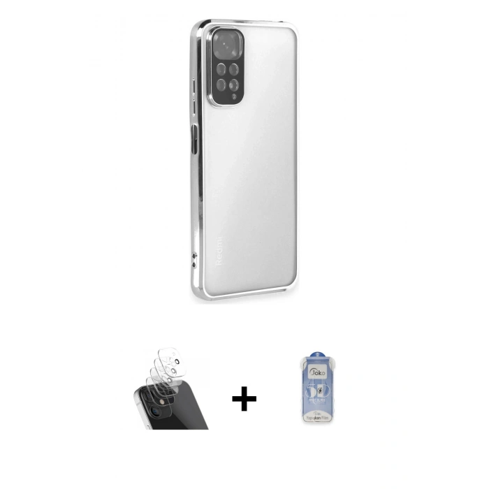 MARSİLYAN™- Redmi Note 11 Kılıf Vadi Minimal - Siyah Joko Magic 5D Cam + Kamera Lens Koruma Cam - SF
