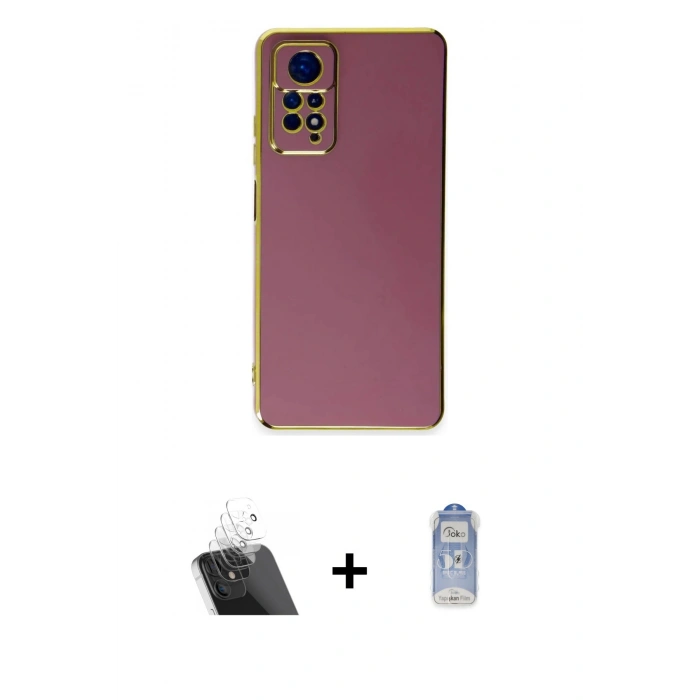 MARSİLYAN™- Redmi Note 11 Kılıf Yankı Serisi - Siyah Joko Magic 5D Cam + Şeffaf Kamera Lens Koruma Cam