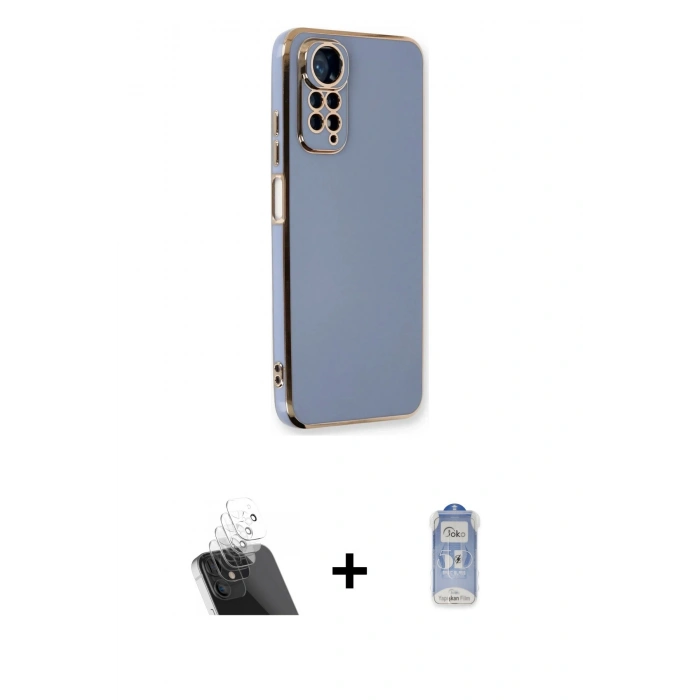 MARSİLYAN™- Redmi Note 11 Kılıf Yankı Serisi - Siyah Joko Magic 5D Cam + Şeffaf Kamera Lens Koruma Cam