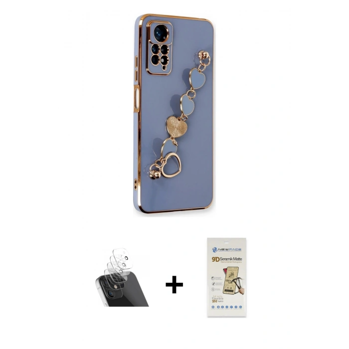 MARSİLYAN™- Redmi Note 11 Pro Kılıf Nova Işık Prime - Siyah Mat Seramik Nano Ekran Koruyucu + Kamera Lens Koruma Cam - SF