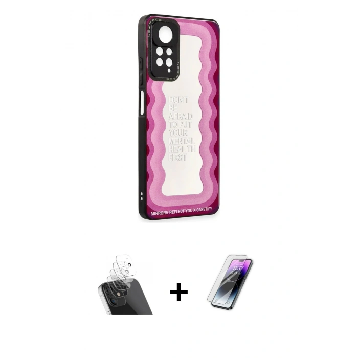 MARSİLYAN™- Redmi Note 11 Pro Kılıf Odak Klasik Serisi - Şeffaf Pasifik Cam Ekran Koruyucu + Kamera Lens Koruma Cam - SF