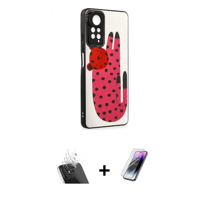 MARSİLYAN™- Redmi Note 11 Pro Kılıf Odak Klasik Serisi - Şeffaf Pasifik Cam Ekran Koruyucu + Kamera Lens Koruma Cam - SF