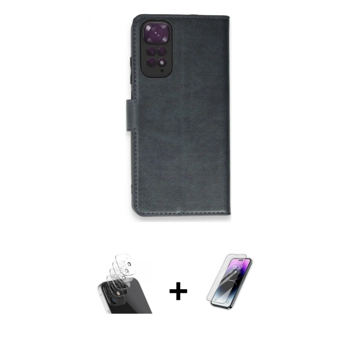 MARSİLYAN™- Redmi Note 11 Pro Kılıf Siluet Işık Serisi - Şeffaf Pasifik Cam Ekran Koruyucu + Kamera Lens Koruma Cam - SF