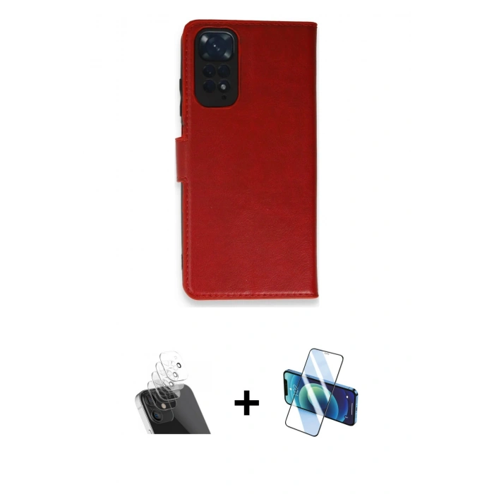 MARSİLYAN™- Redmi Note 11 Pro Kılıf Siluet Işık Serisi - Siyah 3D Antistatik Cam Ekran Koruyucu + Kamera Lens Koruma Cam - SF