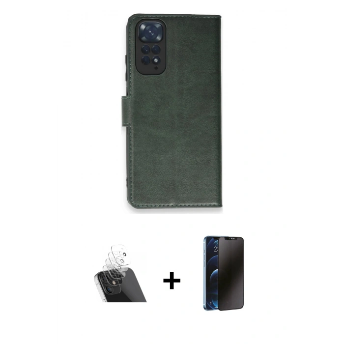 MARSİLYAN™- Redmi Note 11 Pro Kılıf Siluet Işık Serisi - Siyah 3D Antistatik Hayalet Cam Ekran Koruyucu + Kamera Lens Koruma Cam - SF