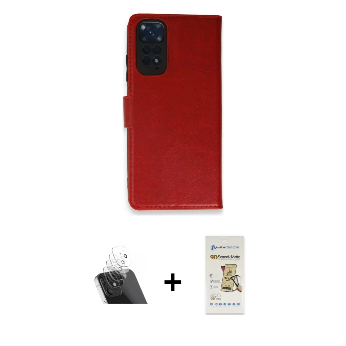 MARSİLYAN™- Redmi Note 11 Pro Kılıf Siluet Işık Serisi - Siyah Mat Seramik Nano Ekran Koruyucu + Kamera Lens Koruma Cam - SF