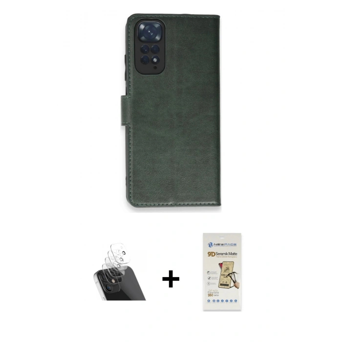 MARSİLYAN™- Redmi Note 11 Pro Kılıf Siluet Işık Serisi - Siyah Mat Seramik Nano Ekran Koruyucu + Kamera Lens Koruma Cam - SF