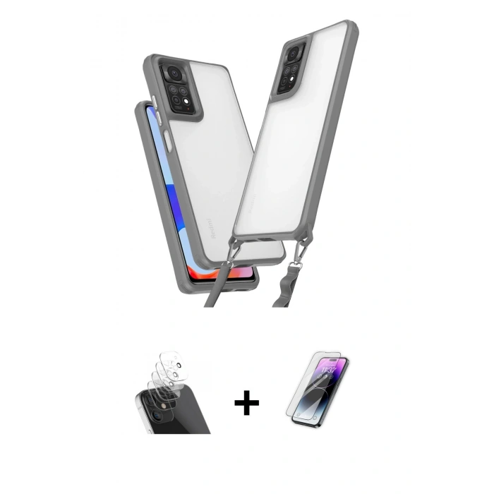 MARSİLYAN™- Redmi Note 11 Pro Kılıf Ufuk Klasik - Şeffaf Pasifik Cam Ekran Koruyucu + Kamera Lens Koruma Cam - SF