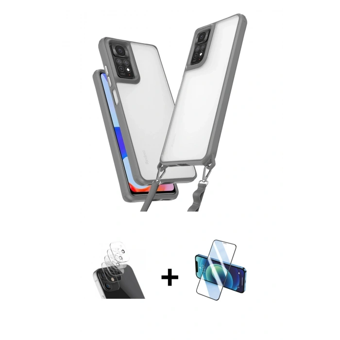 MARSİLYAN™- Redmi Note 11 Pro Kılıf Ufuk Klasik - Siyah 3D Antistatik Seramik Nano Ekran Koruyucu + Kamera Lens Koruma Cam - SF